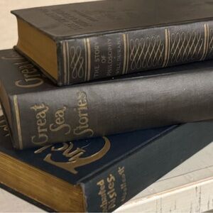 Vintage Black and Gold Decorative Books Set